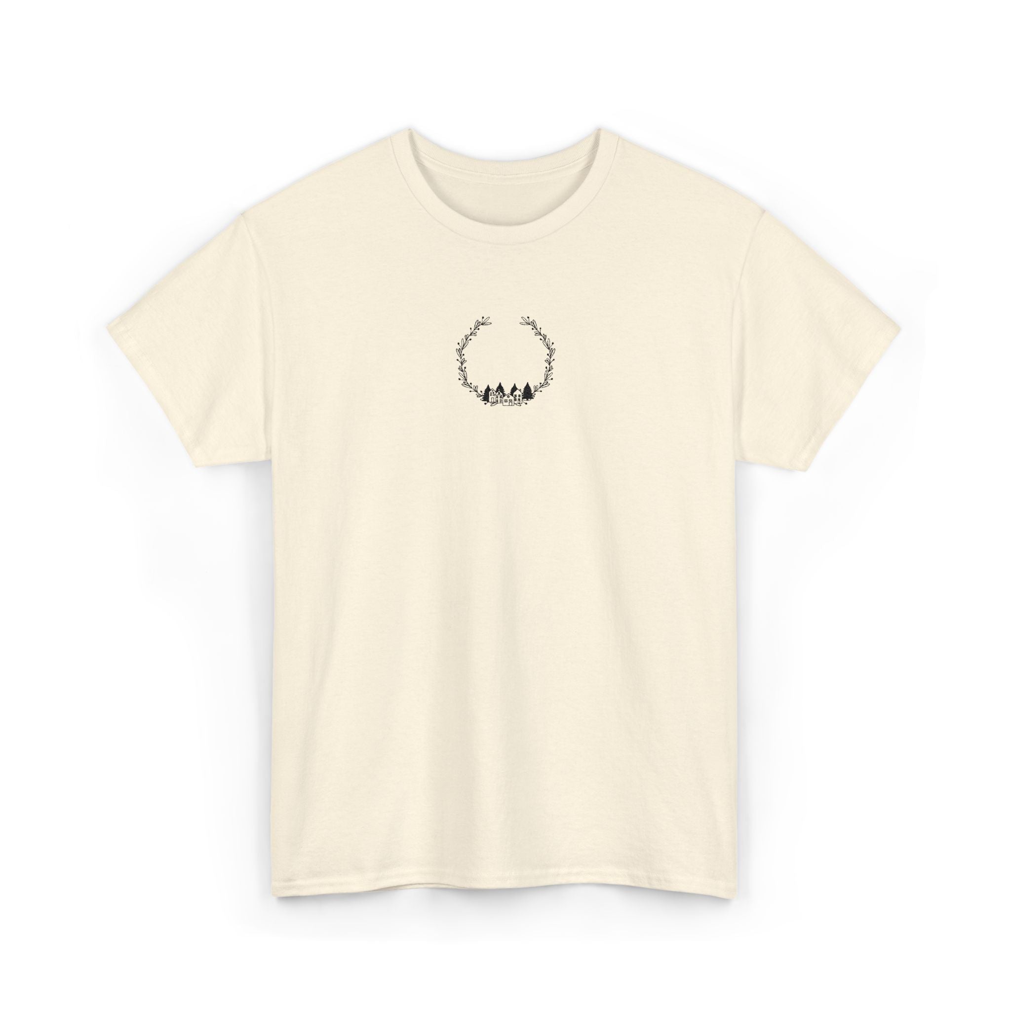 Copy of Minimal Forest Wreath Tee — Tiny Woodland Deer Chest Graphic