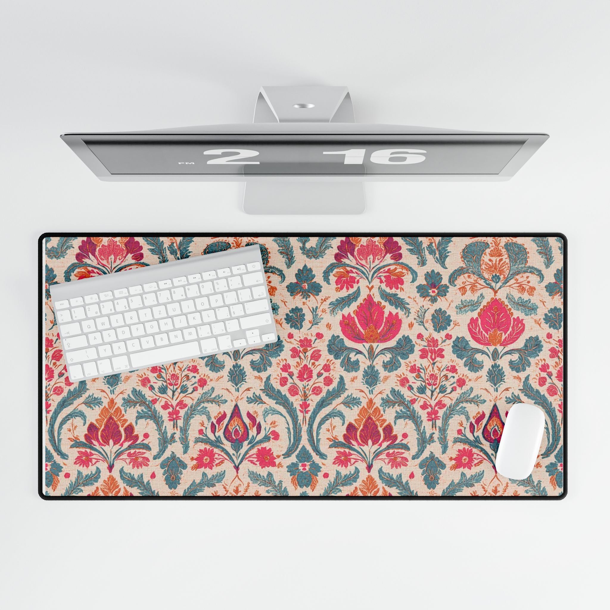 Floral Pattern Desk Mat - Stylish Desktop Accessory for Home Office