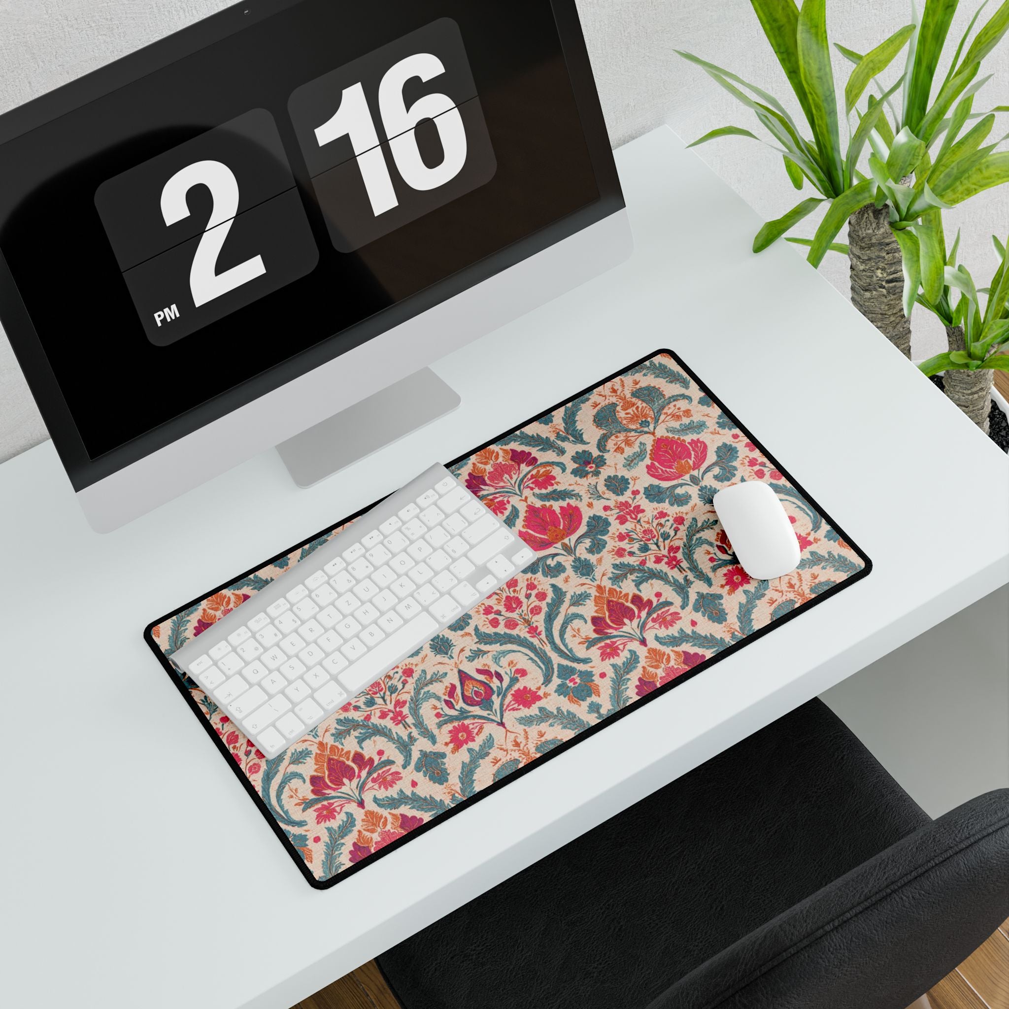 Floral Pattern Desk Mat - Stylish Desktop Accessory for Home Office