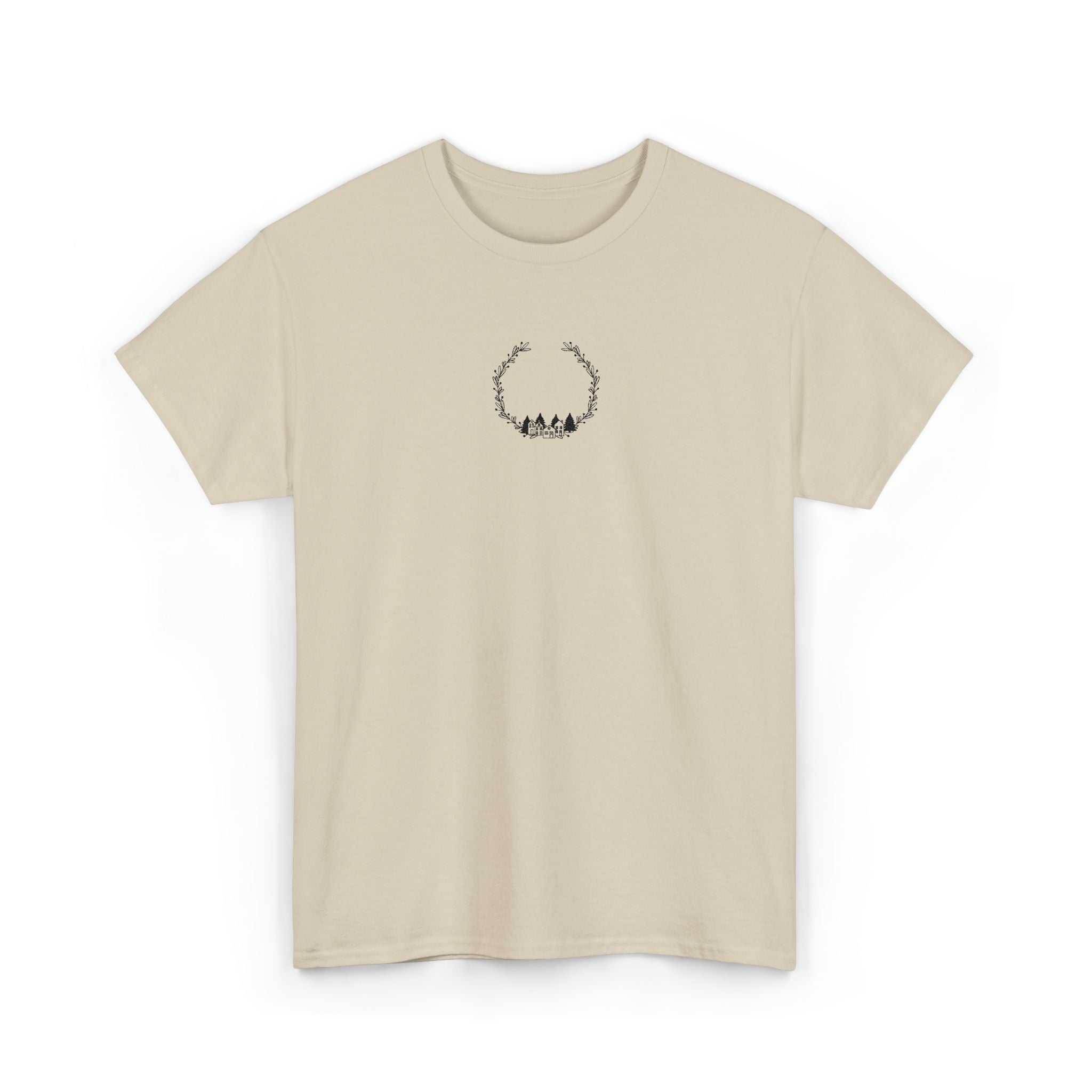 Copy of Minimal Forest Wreath Tee — Tiny Woodland Deer Chest Graphic