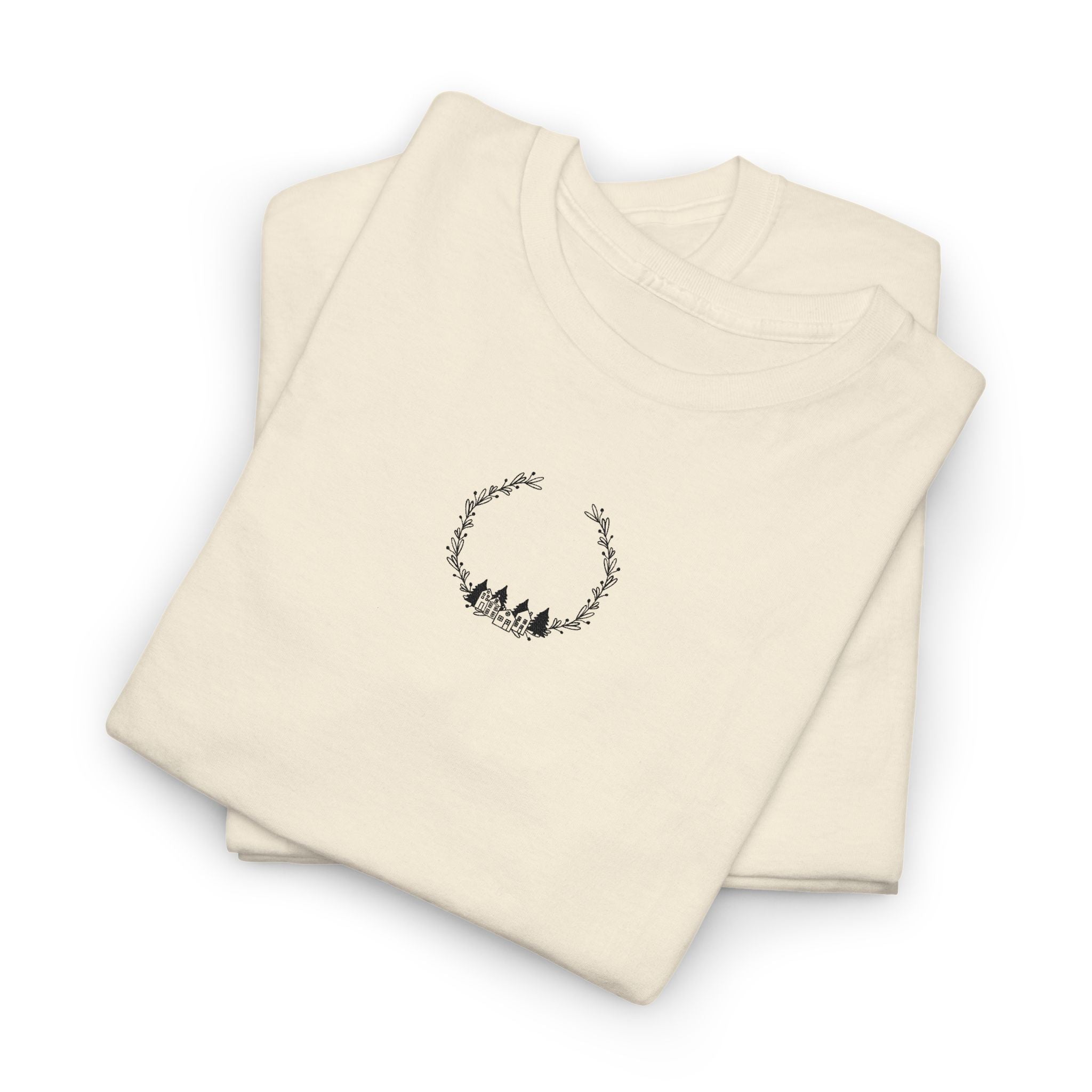 Copy of Minimal Forest Wreath Tee — Tiny Woodland Deer Chest Graphic