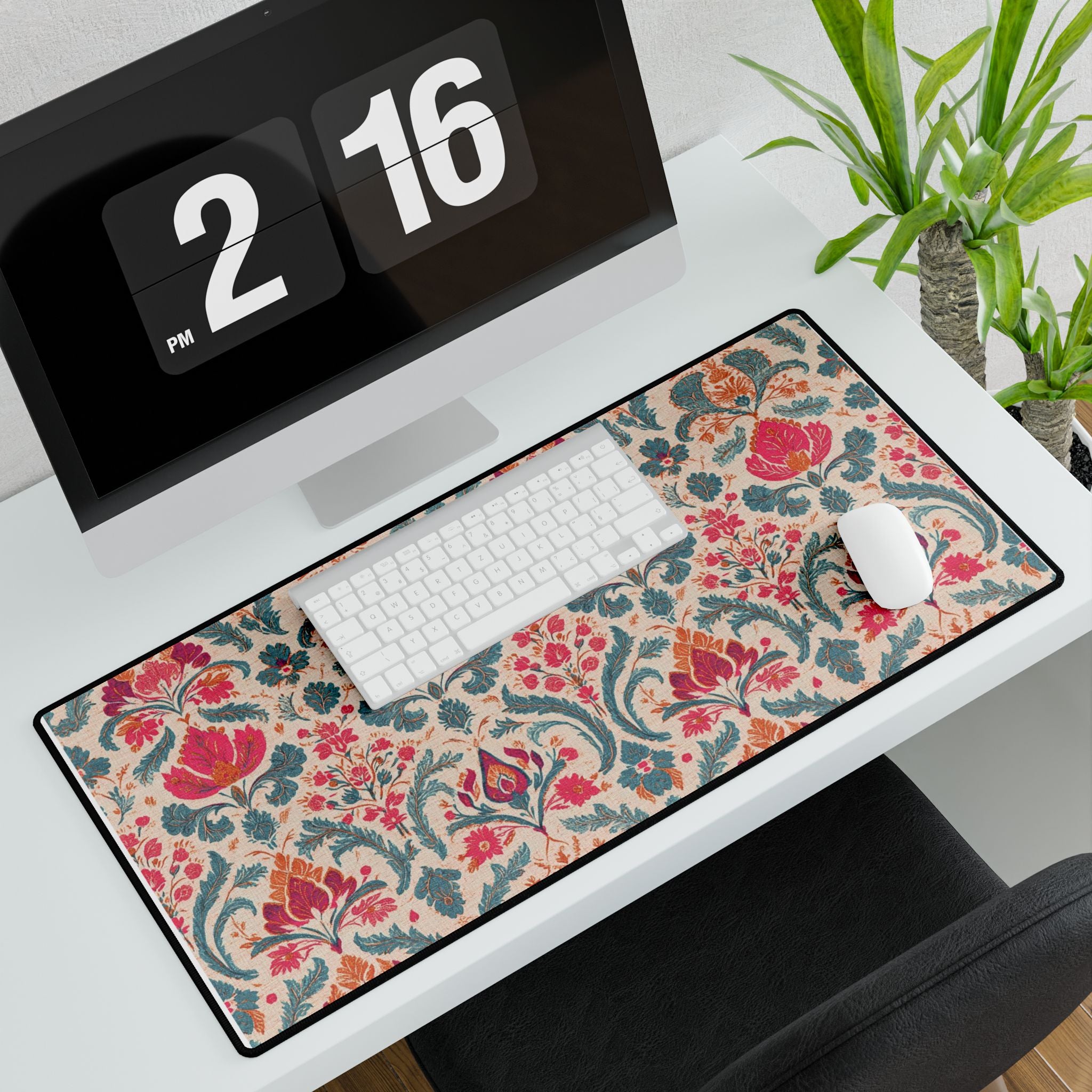Floral Pattern Desk Mat - Stylish Desktop Accessory for Home Office