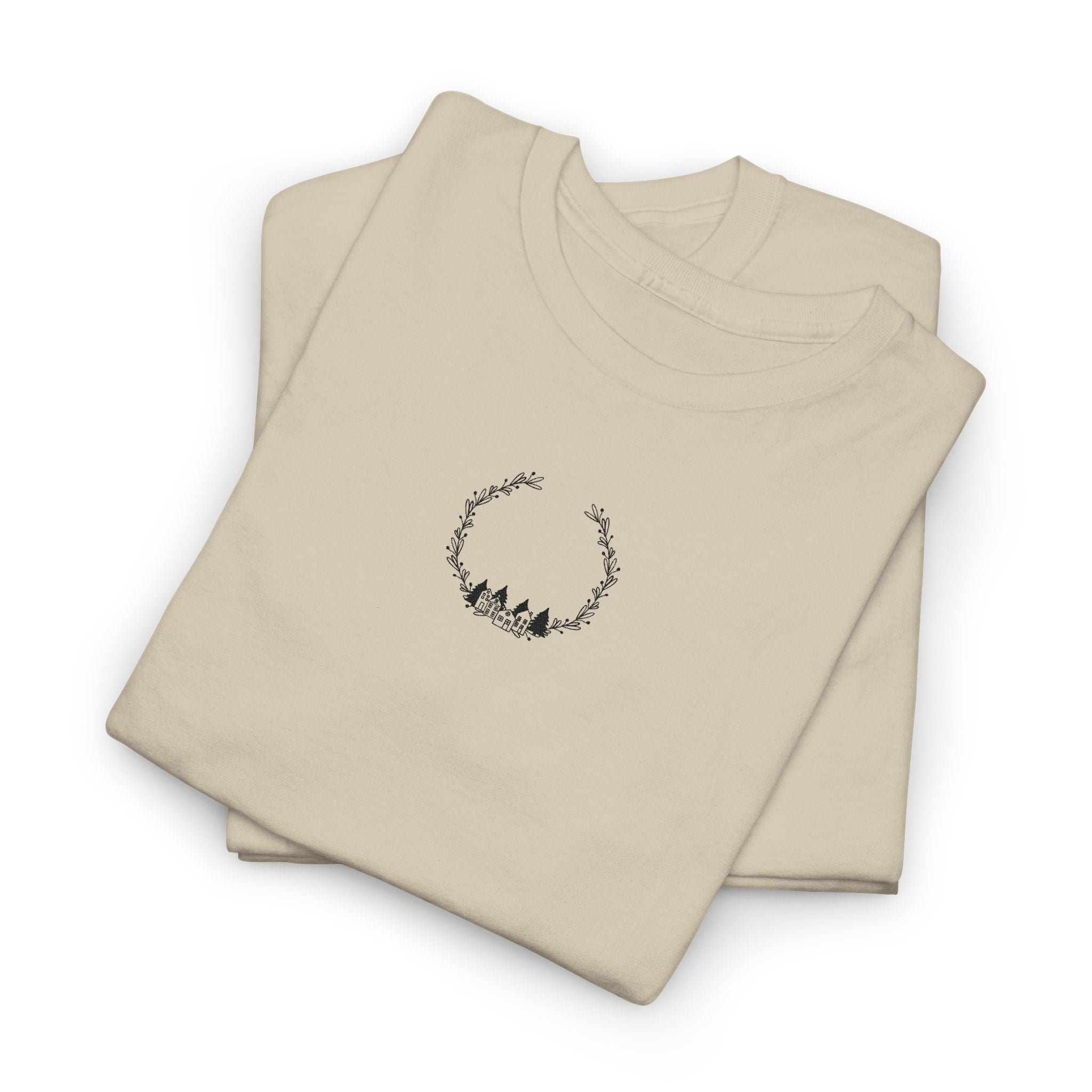 Copy of Minimal Forest Wreath Tee — Tiny Woodland Deer Chest Graphic
